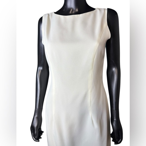 VINTAGE ALEX EVENINGS SIZE 8 PETITE cream  FORMAL DRESS SLEEVELESS EVENT - Picture 4 of 16